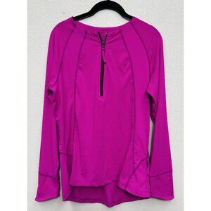 Title Nine Sunbuster 1/2 Zip Sun Shirt Medium Fuchsia Long Sleeve Stretch Women